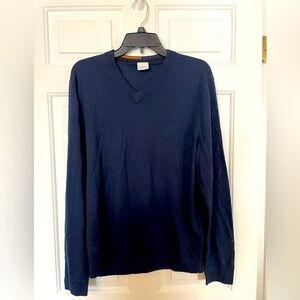 Paul Smith Men’s V Neck Sweater Size XL Navy Pullover 100% Merino Wool